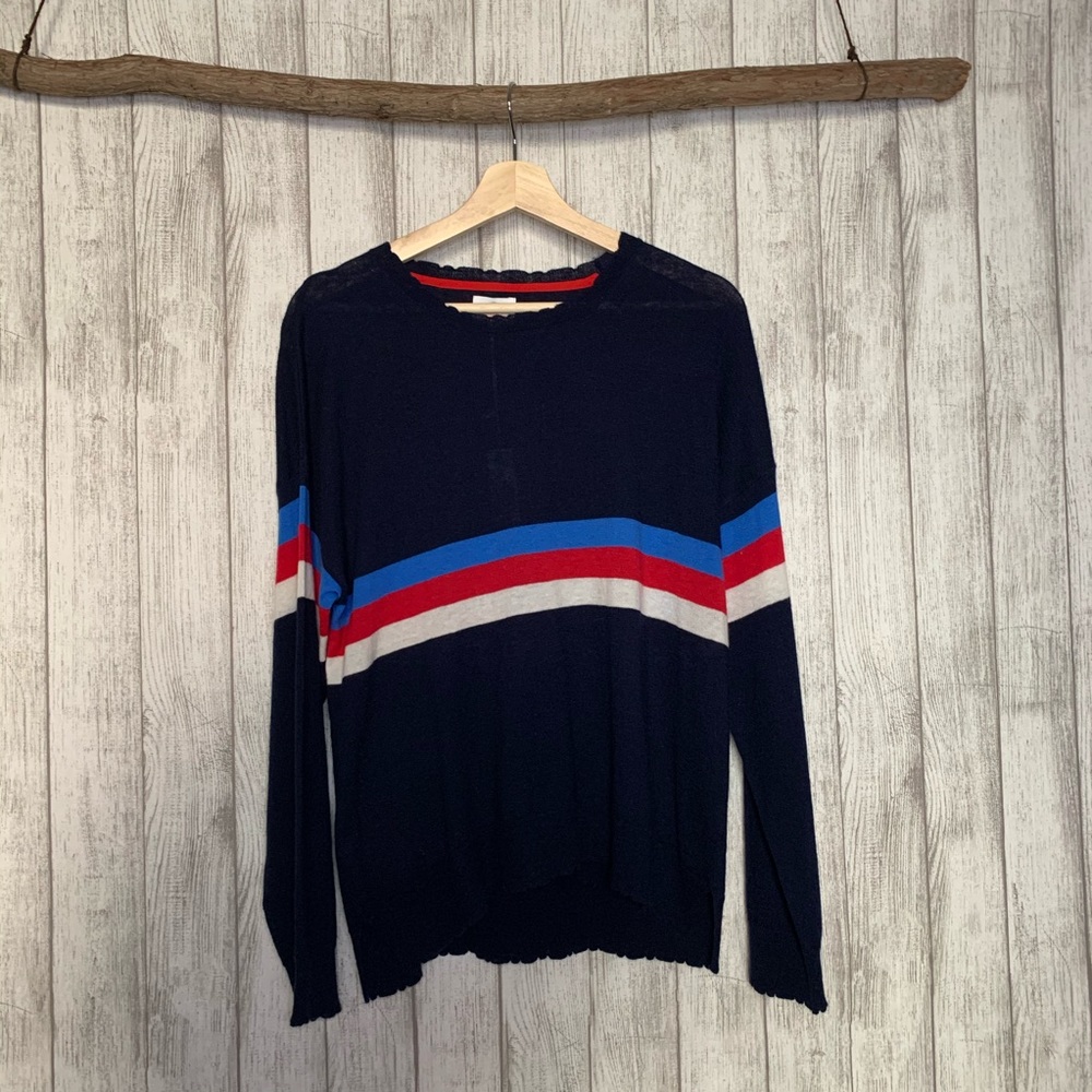NWT Anthropologie Sundry Scalloped Striped sweater